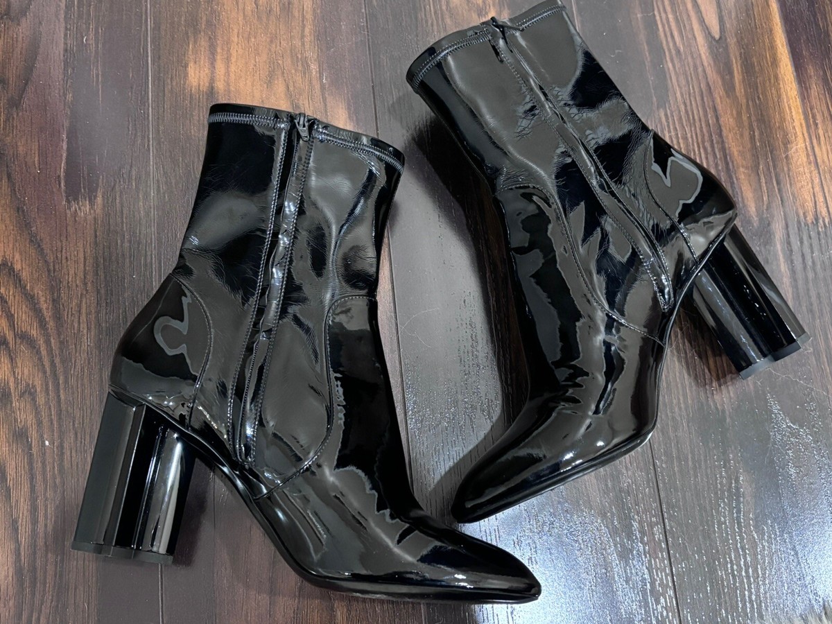 Louis Vuitton Flower Block Silhouette Heel Patent Black