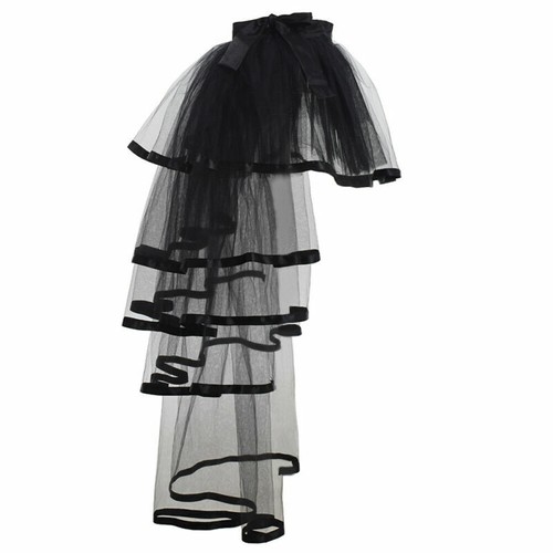 Women Petticoat Mesh Tulle Bustle Goth Skirt Burlesque Tutu Lace Rocky Skirt - Picture 13 of 18