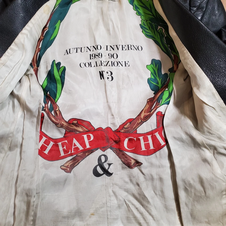 Blazer Moschino Mujer Vintage Chaqueta Cuero Negra Pret A Porter 1990 Talla M Foto 4 de 4