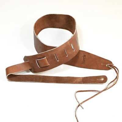 RARE: Authentic Vintage MORRIS GUITAR Genuine Veg-Tan Leather Strap 1980s Japan
