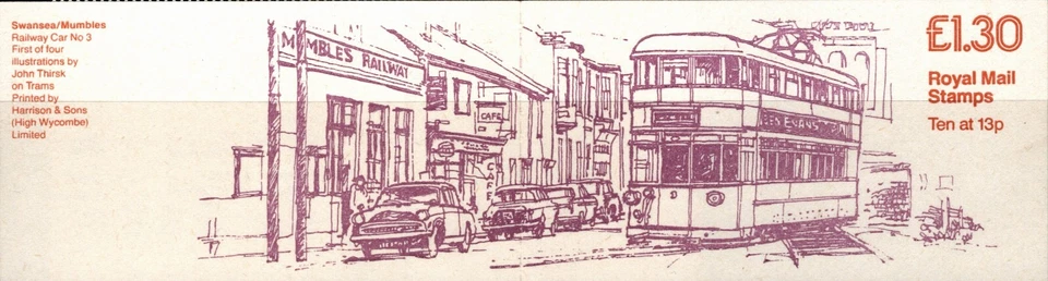 UK 1984 3 TRANVÍAS SERIE FOLLETOS Reina Isabel II 30 SELLOS ALTO VALOR MNH Foto 2 de 4