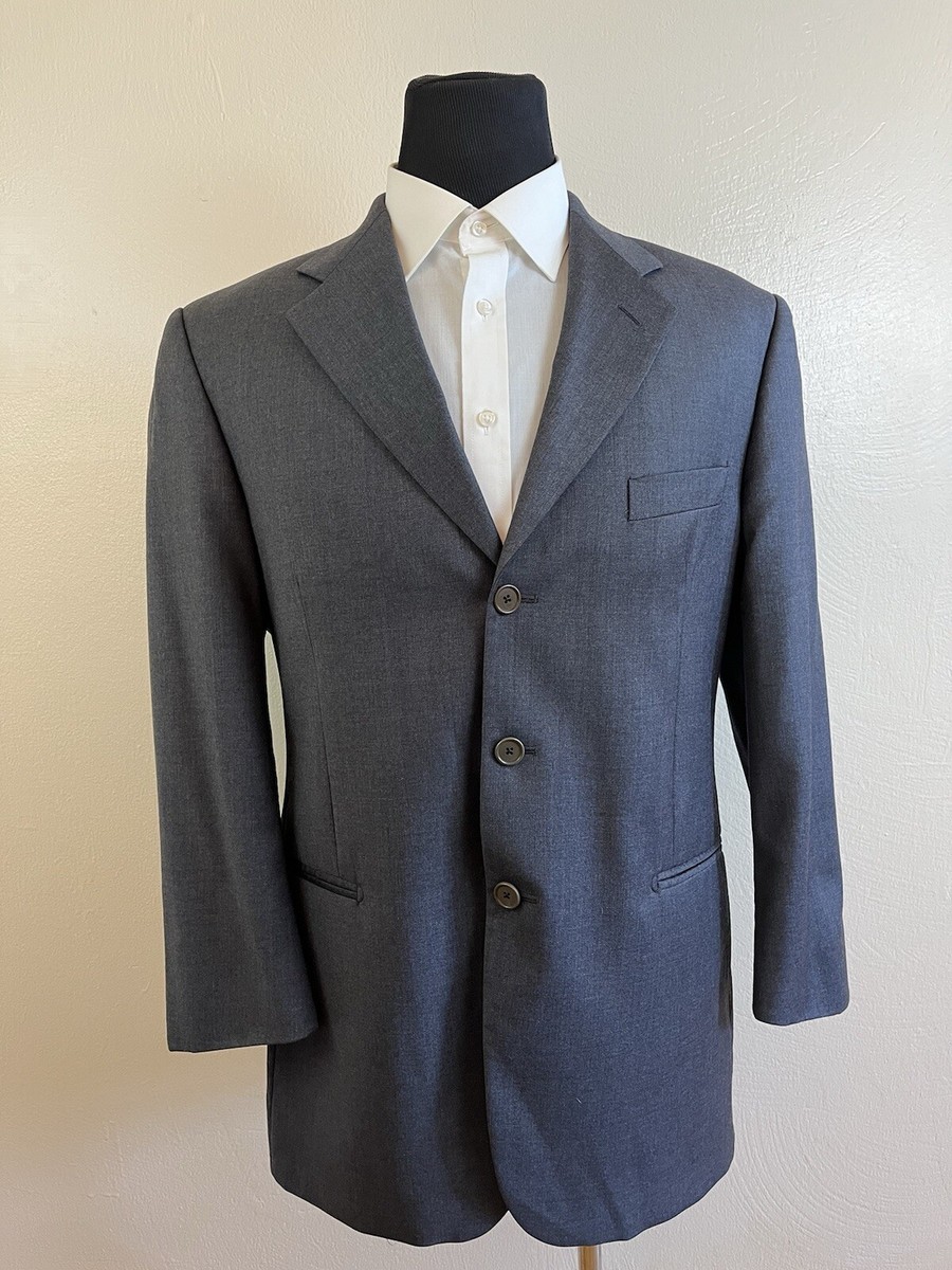 Paolo Visto Gray 40R Wool Super 110s Men's Suit Jacket P08 View 4