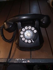 Vintage Automatic Electric Company Monophone with Rotary Dial Black Art Deco