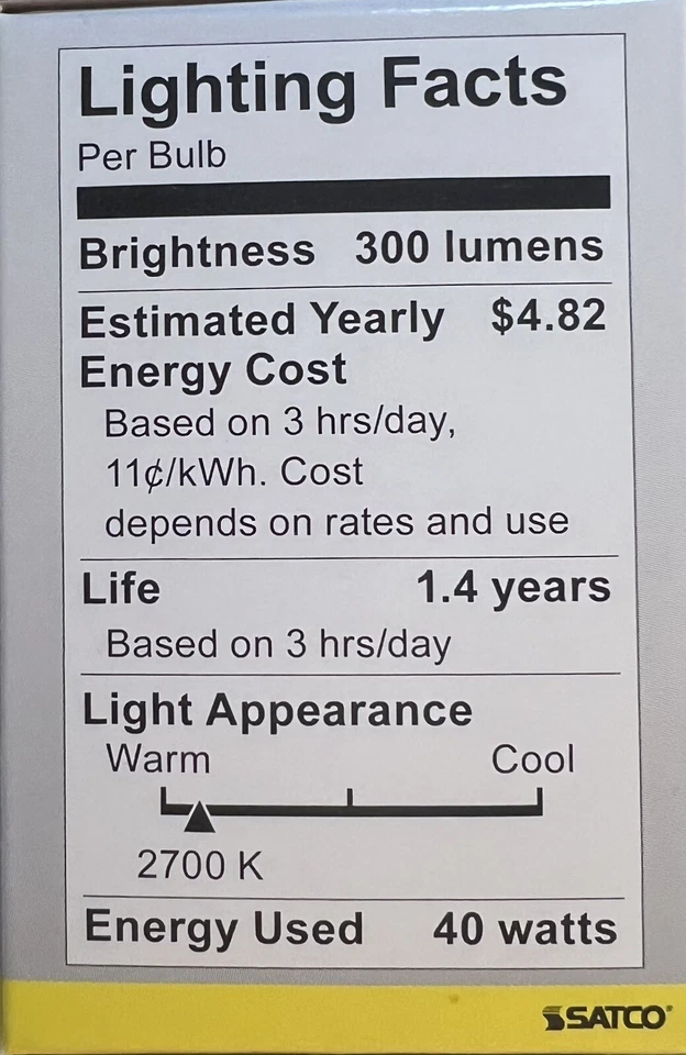 Satco Intermediate Base R14 Light Bulb, 300 Lume - Image 4 of 4