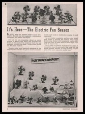1941 Hardware Store Electric Fan Window Display Photo & Article Vintage Print Ad