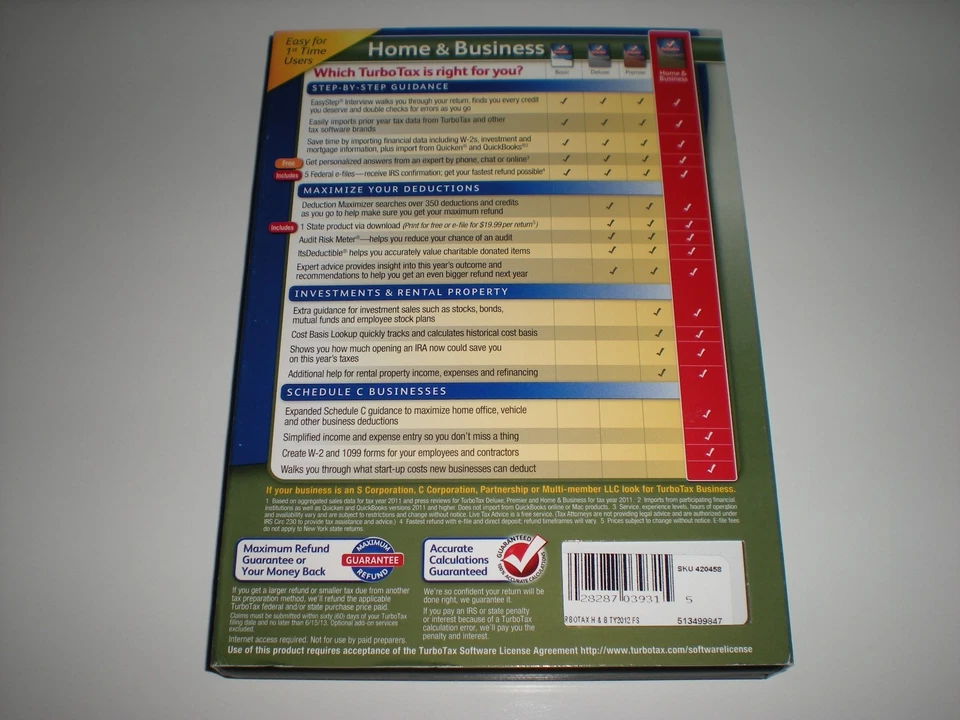 Turbotax 2012 Home & Business w/ state. New in box. (Prior tax year version). - Image 2 of 3