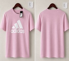 Adidas Pink Logo T-Shirt Women  s Medium Regular Fit Graphic Tee Casual NWT