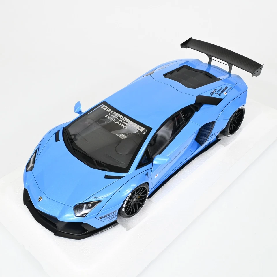AUTOart 1/18 LB-Works Lamborghini Aventador Metallic Sky Blue Diecast Model Car - Imagen 4 de 4