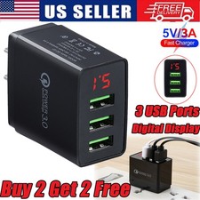 3 Port USB Home Wall Fast Charger QC 3.0 for iPhone Samsung Android Cell Phone