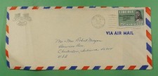 DR WHO 1965 LIBERIA AIRMAIL HOTEL ADVERTISING MONROVIA TO USA R46606