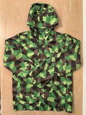 The North Face Rain Jacket Boys XL 18/20 Youth Green Camo Hooded Lightweight Zip