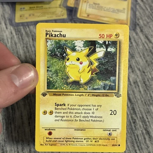 Pokémon Pikachu Jungle Common Regular 50 HP 1st Edition Basic Card 60/64 1999