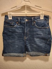 Old Navy High Rise O.G. Straight Secret Smooth Pockets Blue Denim Shorts-Size 6