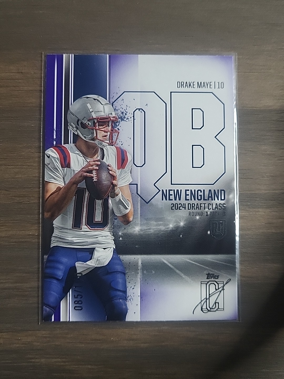 2024 Topps Signature Class Drake Maye /100 Purple Parallel #152 (RC) Patriots 