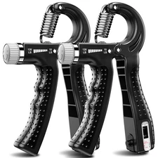 KDG Hand Grip Strengthener 2 PackBlack Adjustable Resistance 10-130 lbs Forea...