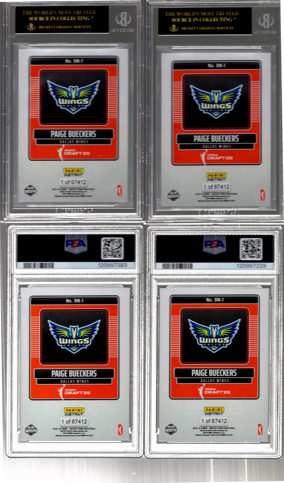 *LOT OF 4*  2025 Panini Draft Paige Bueckers #DN-1  (RC)  2 BGS BLK & 2 PSA 10 view 5