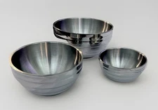 Vollrath Serving Bowls Set Of 3- 18/8 SS-Beehive Double Wall- .75, 1.7 & 3.4 Qrt