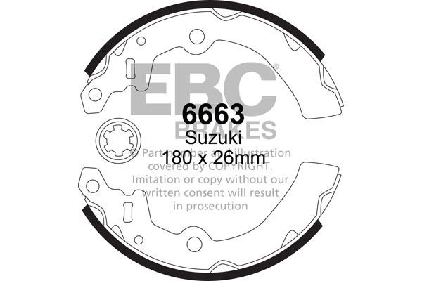 EBC 6663 BRAKE SHOE SET Rear