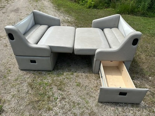 Williamsburg Ultraleather Jackknife Dinette BED TAUPE with storage RV Jack knife