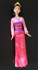 Disney Sparkling Princess Mulan Doll Crown Dress Outfit Shoes EUC