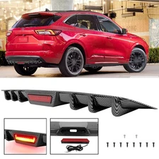 For Ford Escape XLT XLS 6 Shark Fins Rear Diffuser Bumper Spoiler Lip LED Lights