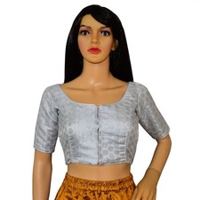 Women's Blouse Readymade Designer Non Padded Sticthed Brocade Silk CropTop Choli