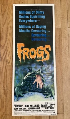 Original 1972 FROGS Movie Poster HORROR 1970s Vintage Sam Elliott