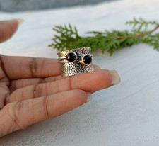 Black Onyx Spinner Ring: 925 Sterling Silver Band Jewelry Ring All Size