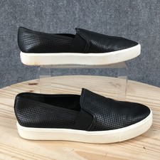 Vince Sneakers Womens 7.5 M Blair Perforated Slip On Leather Platform Black