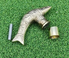 Antique Solid Brass Fish Head HandleFor Victorian Wooden Walking Stick Cane Gift