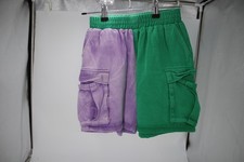 Dangerfield Dangerkids green purple pockets Shorts Children's Unisex Size 8-9