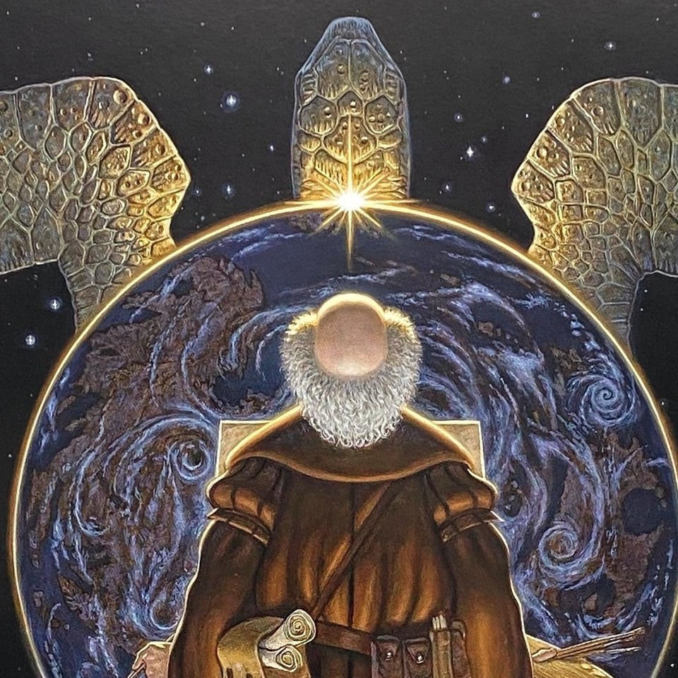 FRAMED GREAT A'TUIN RISING ART. PAUL KIDBY, TERRY PRATCHETT, DISCWORLD ...