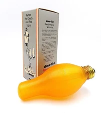 NOS Amber 75W Light Bulb Duro-Lite Flamescent Chimney-Lite Unused Boxed 4153