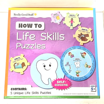 How To Life Skills Puzzles 5 Self-Check Kids Learning Toy New Really Good Stuff
