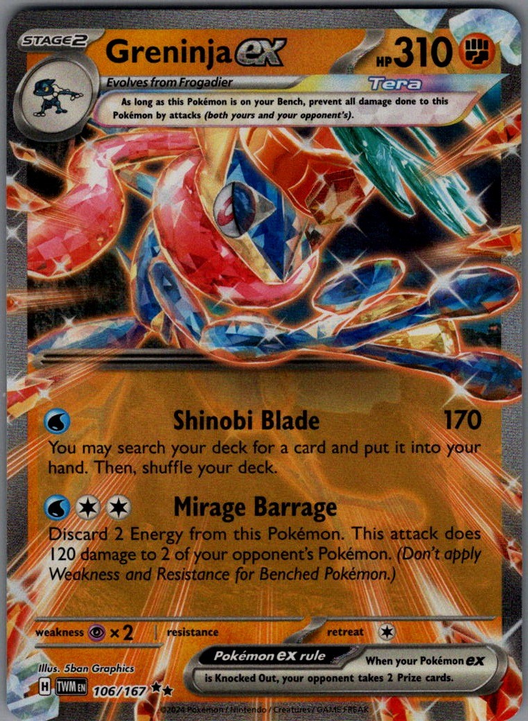Greninja ex Double Rare SV06: Twilight Masquerade 106/167 NM
