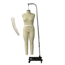 Size 18 Linen Full Body Pro Female Dress Form Mannequin with Arm Padding Kit