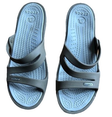 CROCS Patricia Wedge Slide Sandal Womens Size W7 Beige Dark