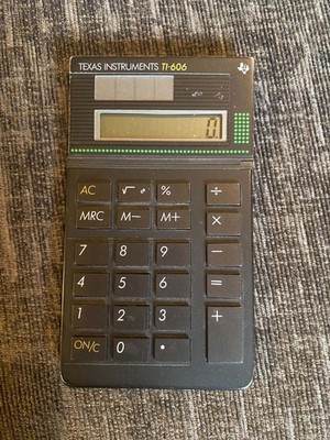 Vintage Texas Instruments TI-606 Solar Taschenrechner 80er Jahre klappbar getestet funktioniert