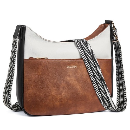 Trendy Vegan Leather Crossbody Bag For Women – Hobo Style With 3 Interchangeable Straps (Handbag, Shoulder & Crossbody)