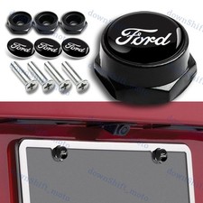 4pcs For Ford Racing Car License Plate Frame Security Screw Bolt Caps Covers Set
