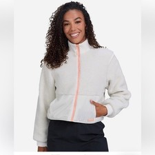 Bad Birdie THE COZY JACKET - WHITE ONYX Revesible Sherpa Puffer Medium Golf L