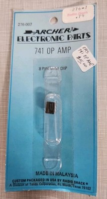 Archer Electronics Parts 741 OP AMP 8 PIN MINI DIP Radio Shack 276-007 NEW in Pk