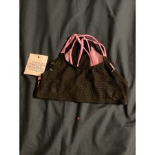 More Than Magic Girls Bikini Set Black Pink Smocked UPF 50 Size S 6/6X