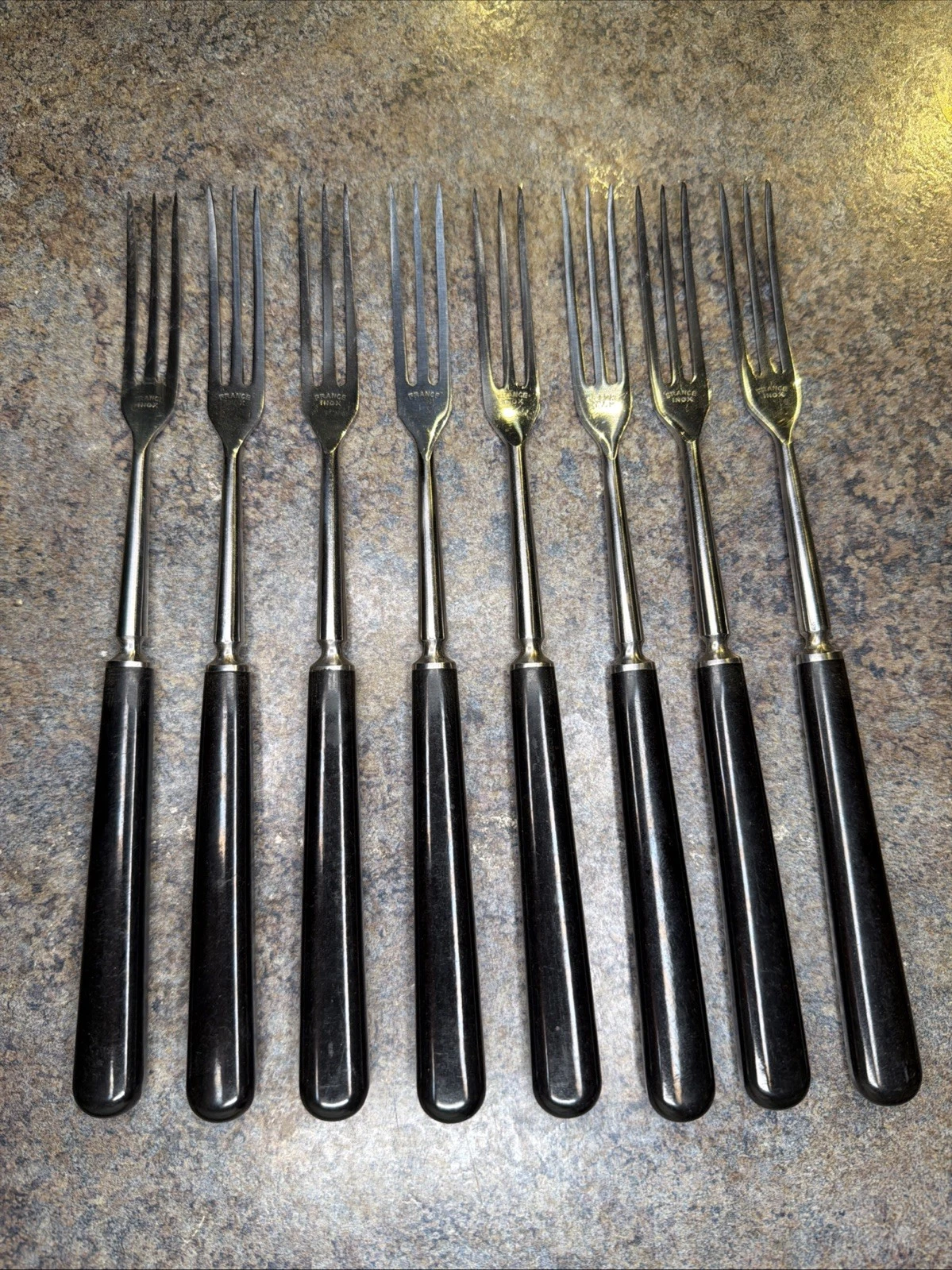 Set of 8 French INOX Fondue Serving Forks Black Handles 9.25" France
Opens in a new window or tab
