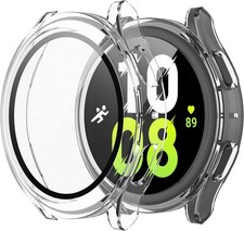 2-Pack Case with Screen Protector for Galaxy Watch 5/4 44mm, Scratch Resistant