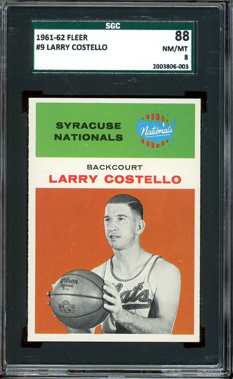 1961 Fleer Basketball #9 Larry Costello SGC 8