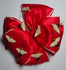 Vintage Child's Japanese Ribbon Hair Bow - Red
