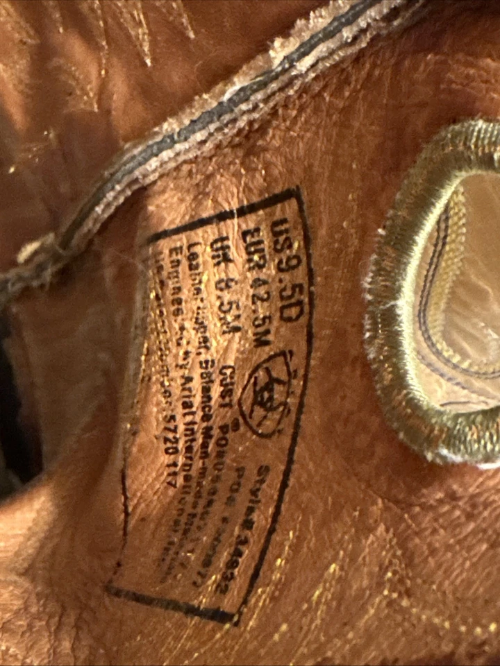 Botas para hombre Ariat punta cuadrada lápida negras talla 9,5D Foto 3 de 4