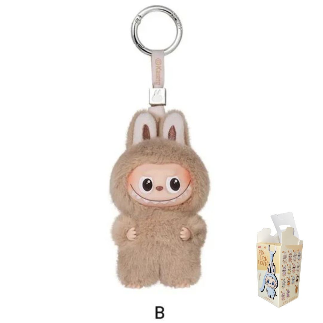 POP MART Labubu V4 The Monsters Pin For Love Alphabet Plush Pendant - Letter B