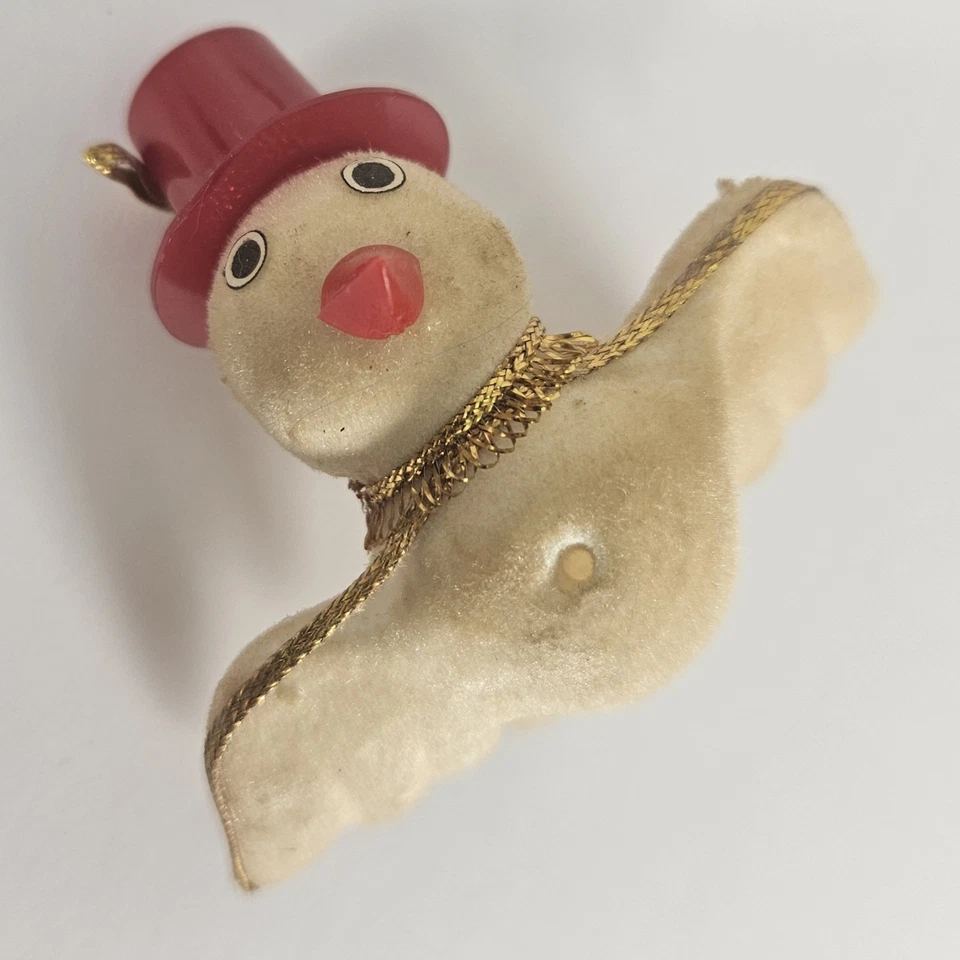 Lote De Adornos De Navidad Flocados Japón Muñecos De Nieve Papá Noel Pájaros con Trombón De Madera Foto 4 de 4
